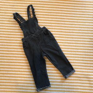 Zara overalls with bow. Black denim. Size 2-3